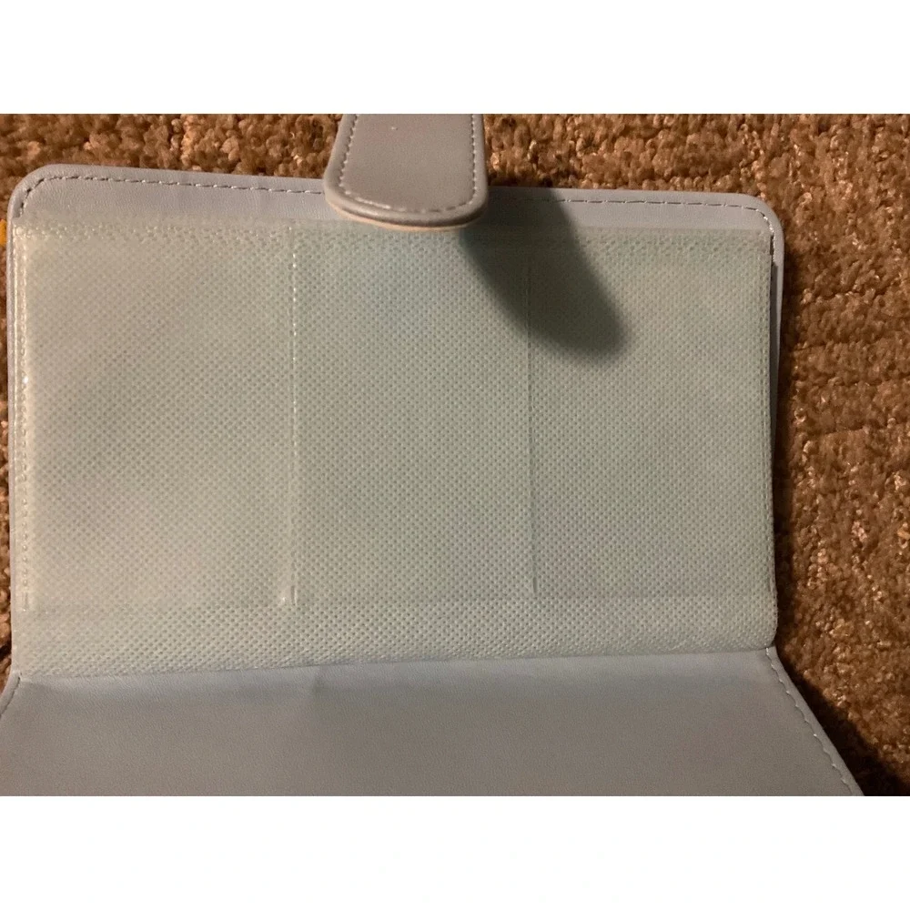 Fujifilm Instax Mini Photo Album Light Blue Faux Leather Magnetic Wallet Case‎